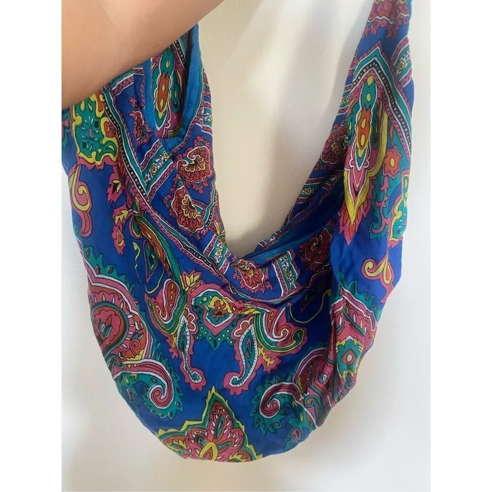 Boho hobo zip top shoulder bag